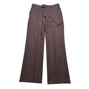 Club Room Bamberger’s 100% Wool Dress Pants Brown 34R Vintage Classic Fit 90s
